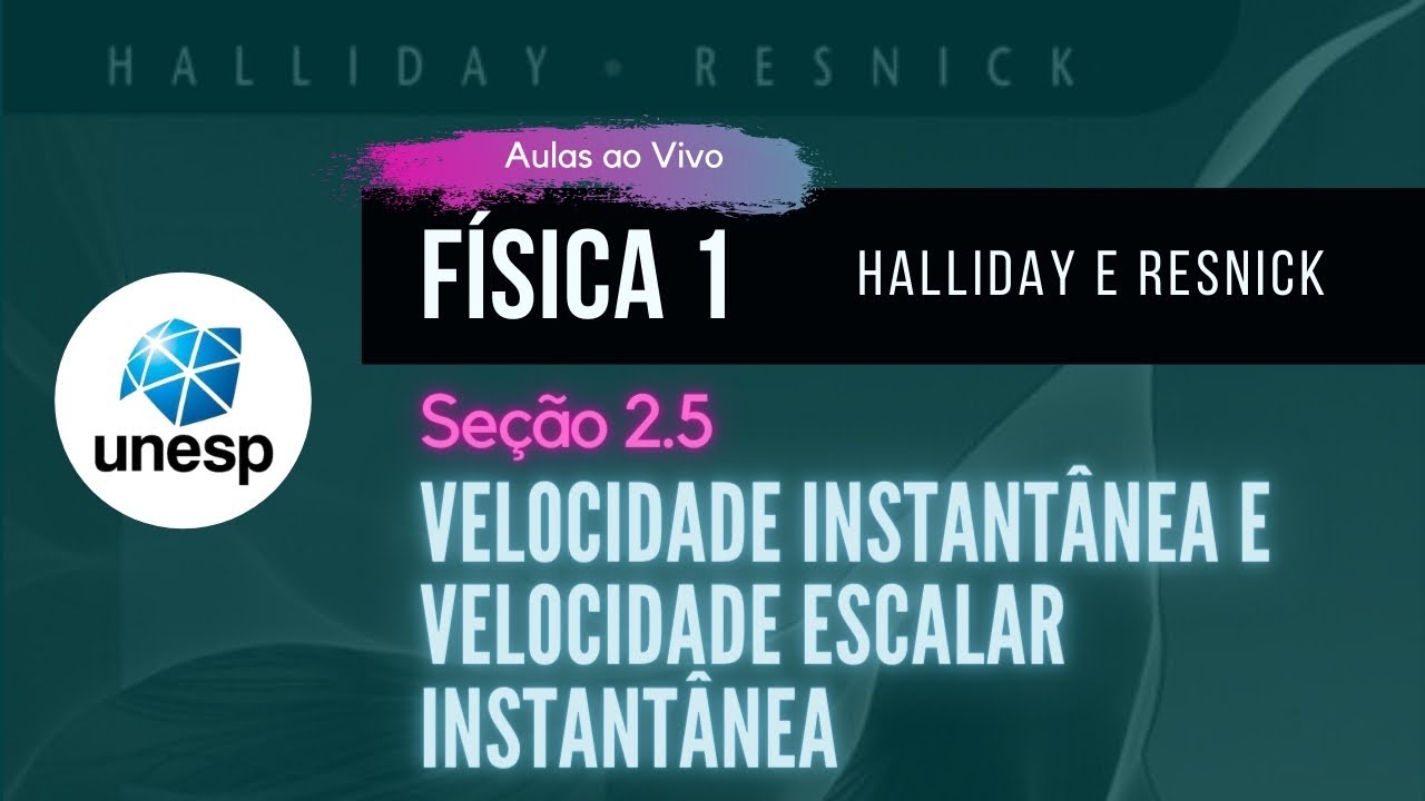 2.5 - Velocidade Instantânea e Velocidade Escalar Instantânea | Halliday | Aula Ao Vivo - UNESP