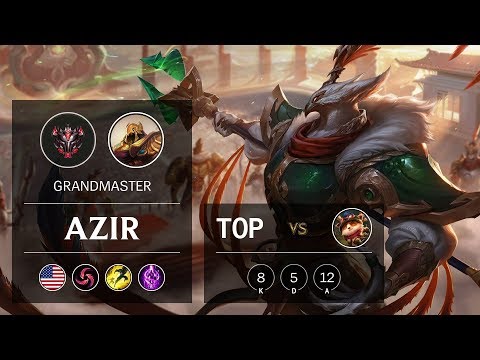 Azir Top vs Teemo - NA Grandmaster Patch 9.9