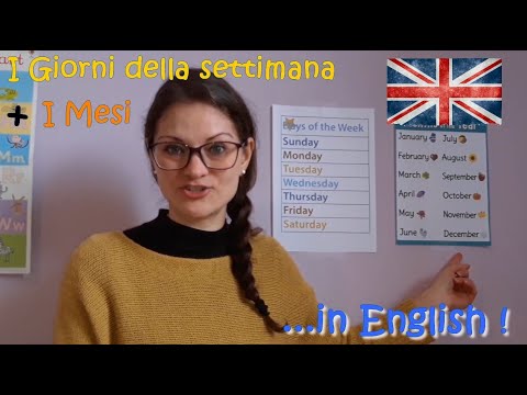 Impara l'inglese - I giorni della settimana + I mesi dell'anno in Inglese per la scuola primaria