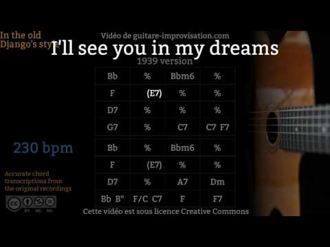 I'll See You In My Dreams (230 bpm) - Gypsy jazz Backing track / Jazz manouche Video