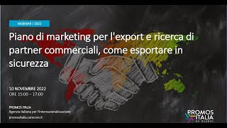 Piano di marketing per l'export e ricerca di partner commerciali: come esportare in sicurezza