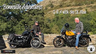 Two old men talking Motorcycles in the Welsh Countryside | Q&A | Triumph Bonneville | Royal Enfield