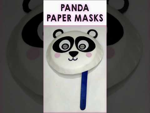 Paper mask for Kids 🎭 DIY PANDA face mask #diy #papercraft #shorts #ytshorts