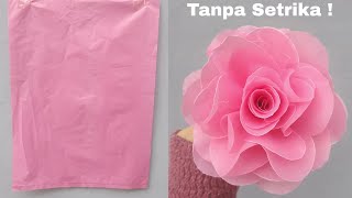 DIY Cara Membuat Bunga Mawar Dari Plastik Kresek TANPA SETRIKA // Rose flower from Crackle Plastic