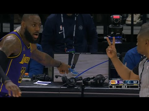LeBron James can't believe refs called his game tying 3 a 2 vs Timberwolves