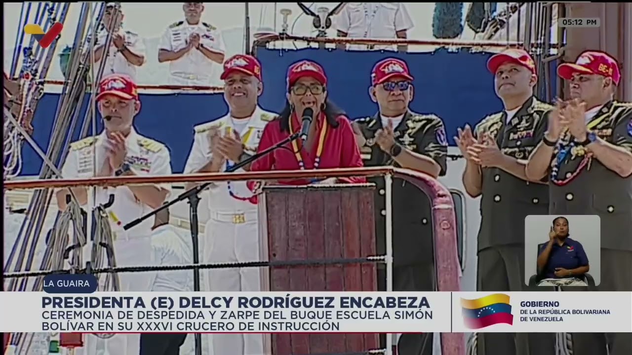 Delcy Rodríguez despide al Buque Escuela Simón Bolívar, 21 de marzo de 2026