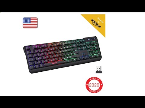 KLIM Chroma Rechargeable Wireless Gaming Keyboard + Slim, Durable, Ergonomic, Quiet, Waterproof,