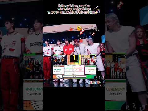 Felix and chan  reaction when they realised they were up against BlackPink and won🐣🎉🐺 #felix