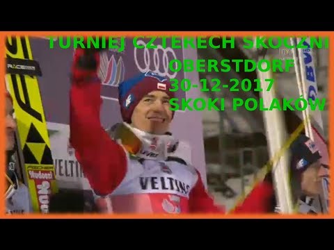 TCS OBERSTDORF STOCH WYGRAŁ, 30-12-2017 SKOKI POLAKÓW, SKRÓT KONKURSU, PODIUM, HYMN