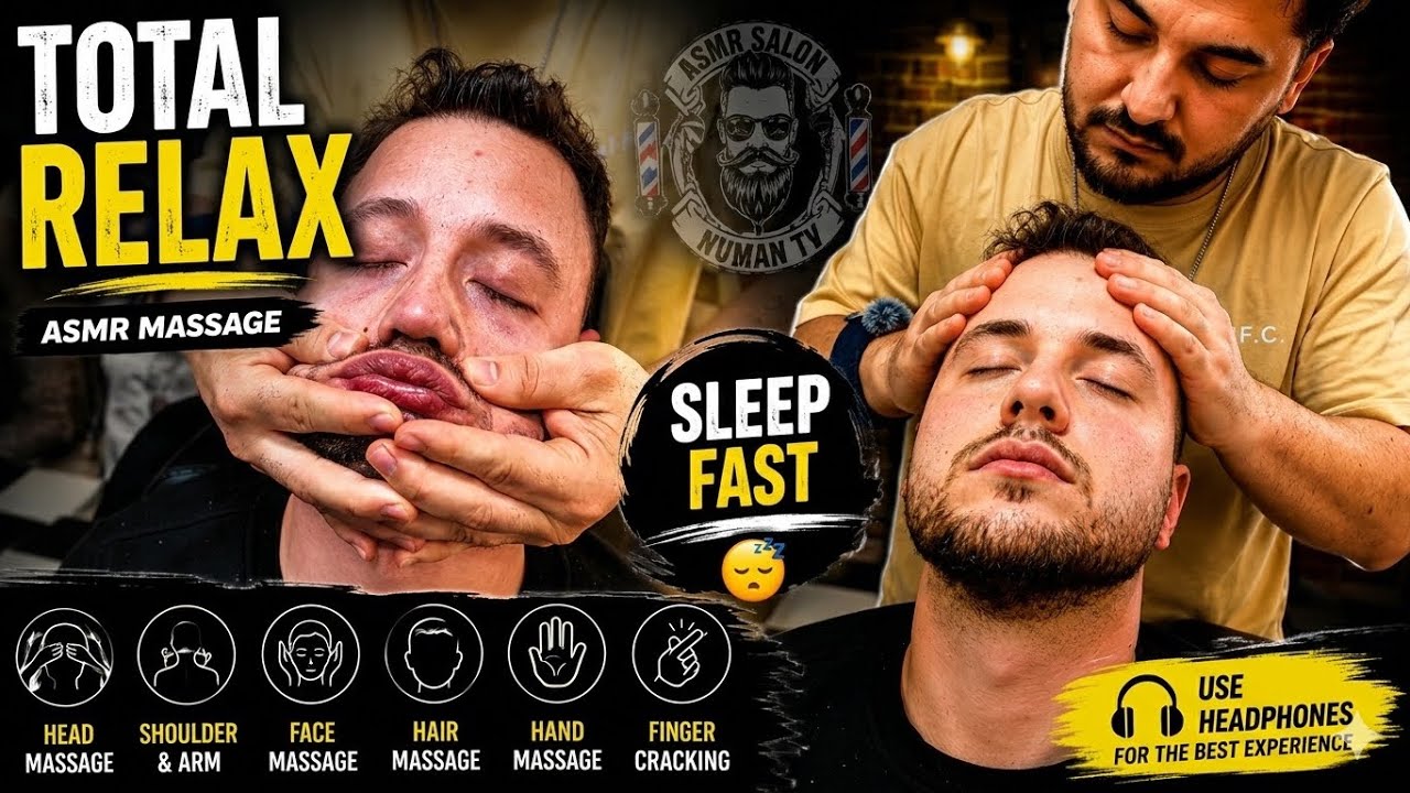 ASMR Full Relaxation Experience | Head, Face, Hair & Hand Massage with Finger Cracking 😴