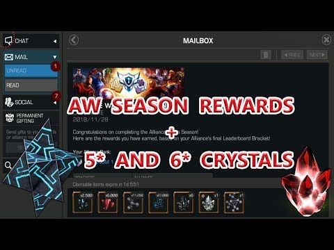 ALLIANCE WAR SEASON 5 REWARDS OPENING ( 2  5* AND 1 6* CRYSTAL )marvel contest of champion
