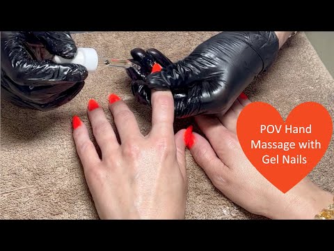 ASMR POV Hand Massage and Getting my Nails done, Water sounds