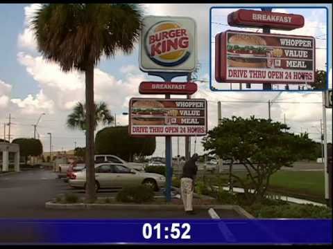 National Readerboard Supply - Burger King Marquee Graphics Installation