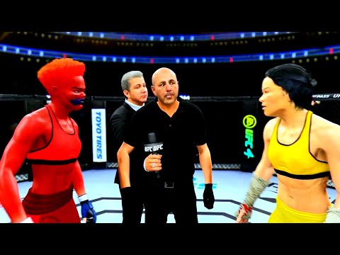 Red Huggy Wuggy vs. Bruce Lee woman - EA Sports UFC 4 Rematch
