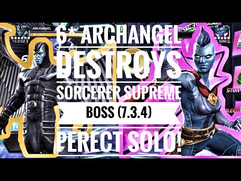 6* Archangel Destroys Sorcerer Supreme Boss (7.3.4) Finished with 100% Health. God Tier Damage. MCOC