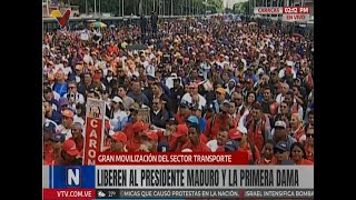 Sector Transporte marcha por Maduro y Cilia: Discursos de  Velásquez Araguayán y Maduro Guerra