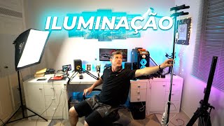 COMO FAÇO A ILUMINAÇÃO DOS VÍDEOS DO YOUTUBE - (DICA PARA VIDEOMAKERS INICIANTES) #Bastidores