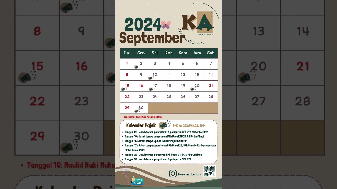 KALENDER PAJAK SETEMBER TAHUN 2024