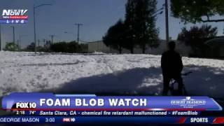MUST WATCH: Bicyclist Blake Rides Through FOAM BLOB in Santa Clara, Gets Lost in Foam - FNN