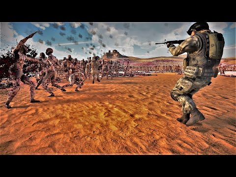 10,000 US SPECIAL FORCES CHASING ZOMBIES IN DESERT | ULTIMATE EPIC BATTLE SIMULATOR 2 UEBS 2