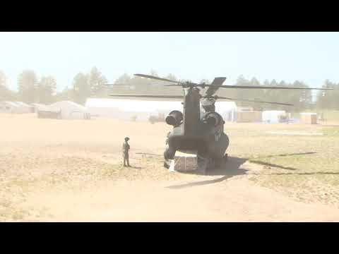 Minnesota National Guard Ch-47 Chinook helicopter B-roll