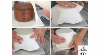 How to cover a fondant cake to get sharp edges | tutorial for bakery
