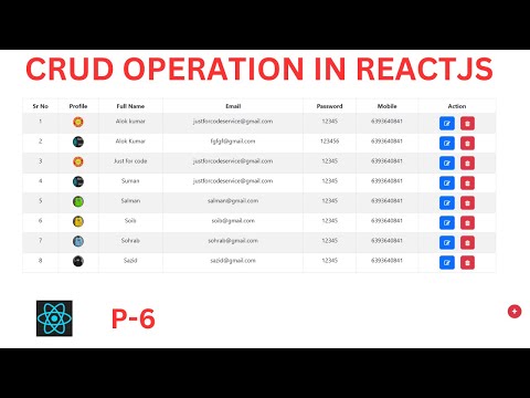 P-6 CRUD || CREATE || READ || UPDATE || DELETE || CRUD IN REACT || REACTJS CRUD OPERATIONS #reactjs