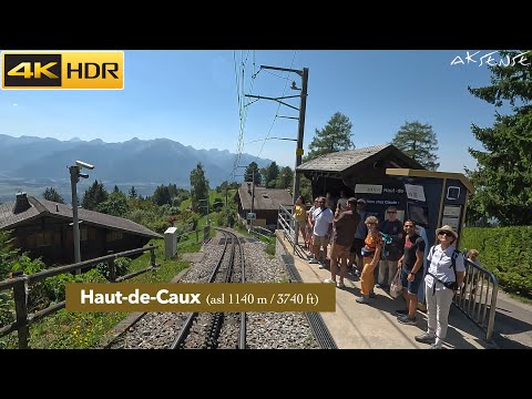 🇨🇭4K Cab ride - Rochers de Naye to Caux, Montreux Switzerland | Train Driver view | 4K 60fps HDR