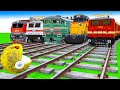 【踏切アニメ】あぶない電車 TRAIN PACMAN Vs 3 TRAIN Crossing 🚦 Fumikiri 3D Railroad Crossing Animation #1