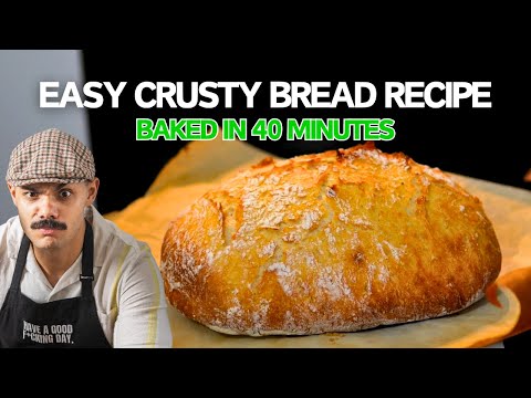 The Easiest Crusty Bread Recipe (4 INGREDIENTS)
