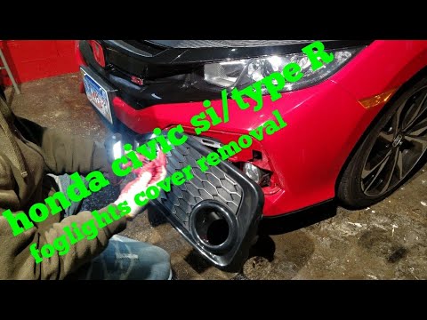 2016 2017 2018 honda civic si fog lights cover removal