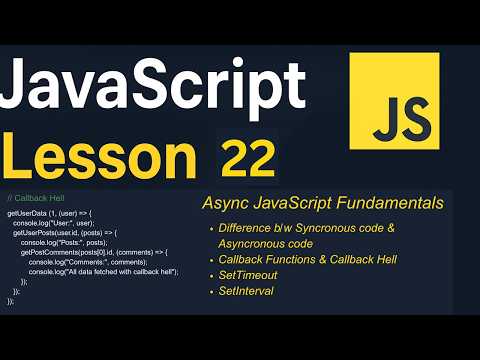 Javascript Lesson 22 Asynchronous Programming Fundamentals Callbacks Settimeout Event Loop