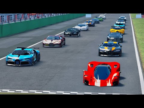 Ferrari Marte 2050 Concept vs Bugatti Hypercars at Monza