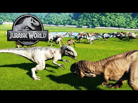 100 DINOSAURIOS BATTLE ROYALE INDOMINUS CONTRA REX JURASSIC WORLD EVOLUTION