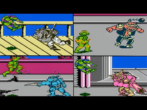 Teenage Mutant Ninja Turtles III: The Manhattan Project All Bosses (No Damage With Ending) NES