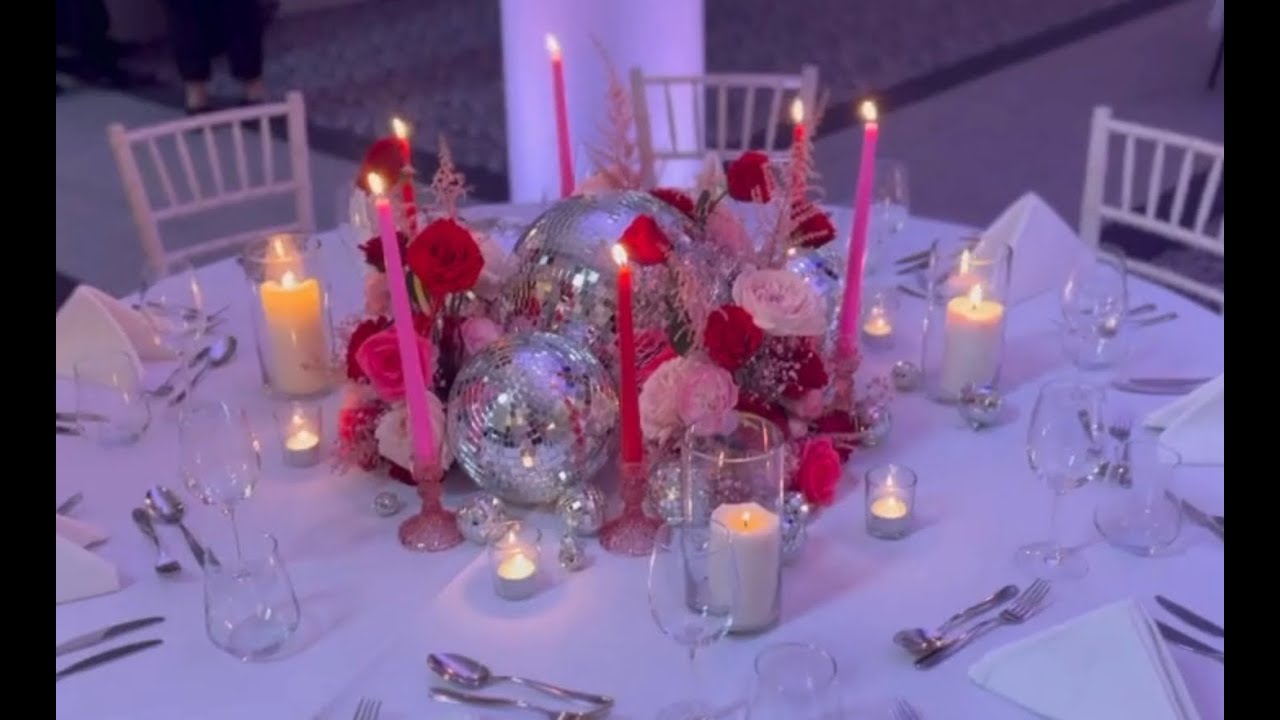 Pink Disco Flower Decor