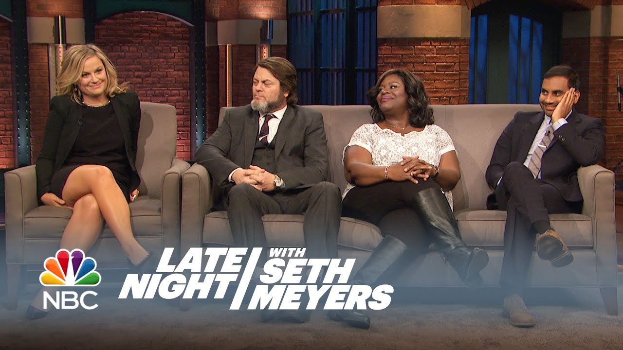 The Parks and Recreation Cast Answers Fan Questions - Late Night with Seth Meyers