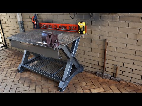 I make an Industrial-Style Heavy-Duty Steel Workbench and Welding Table.
