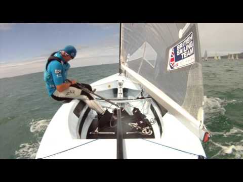 Ed Wright GBR 11 in the 2015 Finn Gold Cup Medal Race in Takapuna