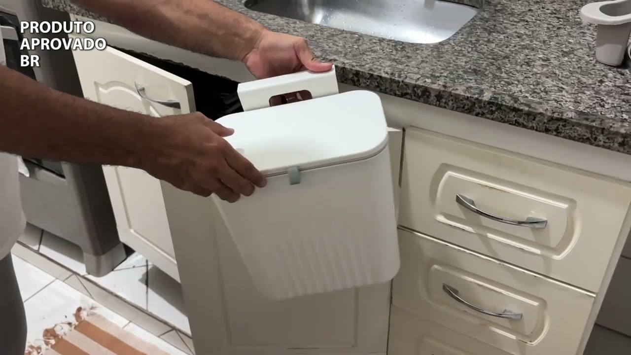 Lixeira para cozinha | Lixeira para banheiro - Lixeira Suspensa 9L Shopee
