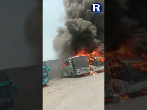 Garasi Bus Sahabat Cirebon Terbakar