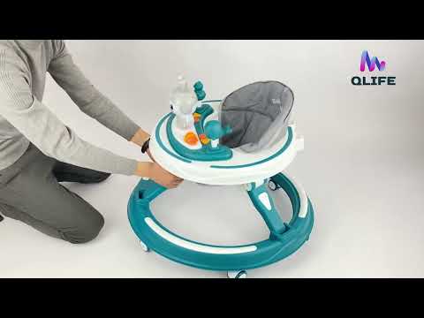 Q-LIFE / Ходунки детские, столик для еды, игровая музыкальная панель, силиконовые колеса, каталка