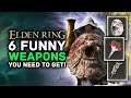 Elden Ring - 6 FUNNY Weapons You Need To Get! Jar Cannon, Envoy's Horn, Ringer Finger & More