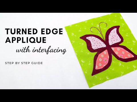 Easy Turned Edge Machine Applique beginners guide. Turning applique with interfacing