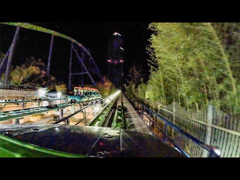 KINGDA KA (NOW DEFUNCT) The World's Tallest Roller Coaster - Night POV