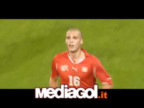 Pajtim Kasami segna il gol del 4-1 della Svizzera U21 contro la Svezia U21