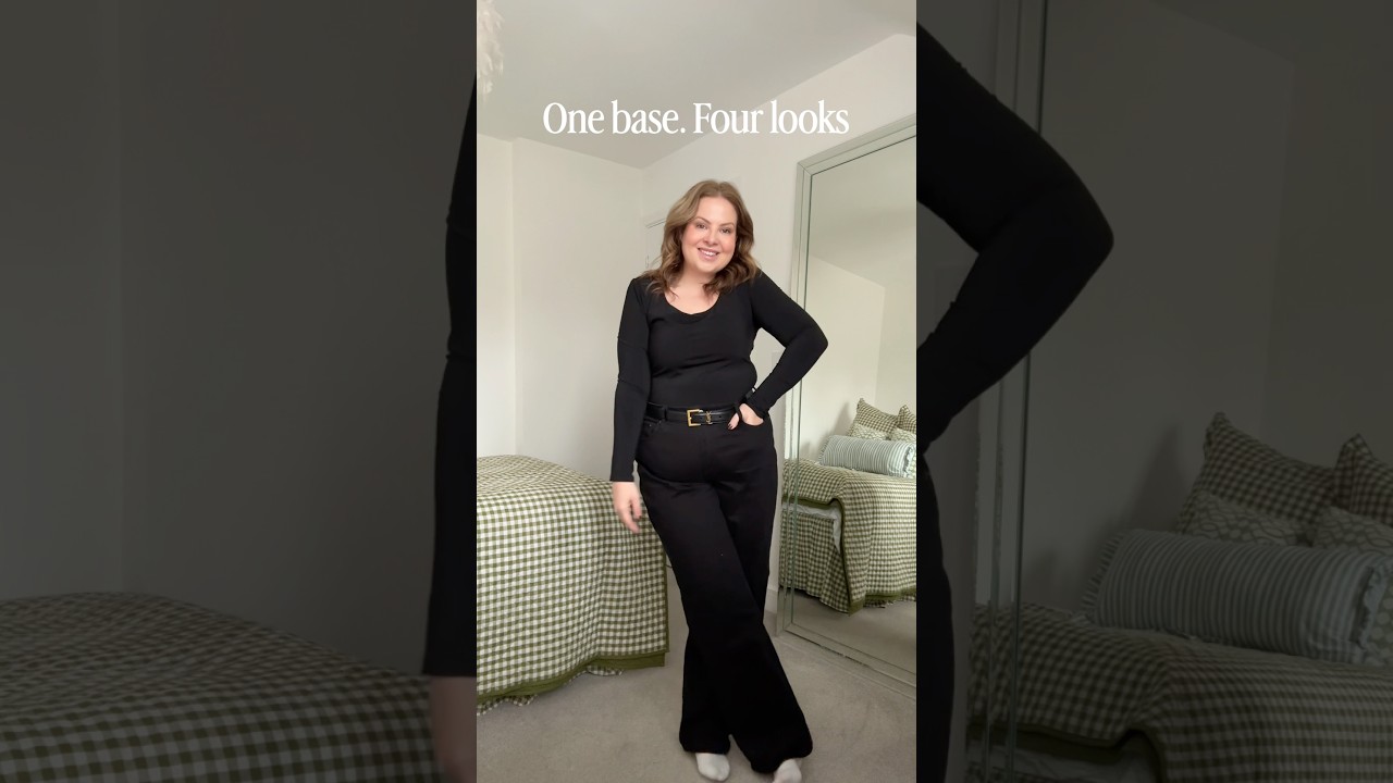 One base. Four looks #midsizestyle #outfitinspo