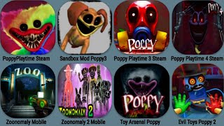 Poppy Playtime 1+3 Mod Dog Day Full, Sandbox Mod Poppy 3, Poppy 4 Steam, Zoonomaly 1+2 Mobile, Toys