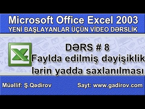 Dəyişikliklərin yadda saxlanılması