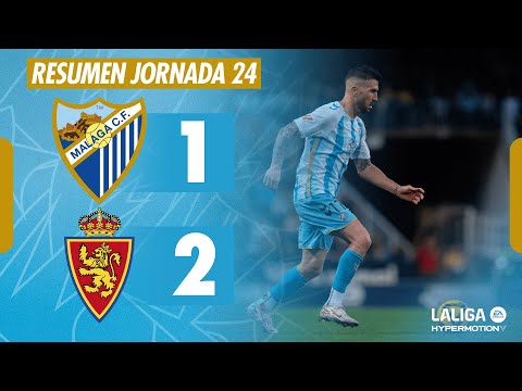 MÁLAGA CF 1-2 REAL ZARAGOZA  | RESUMEN JORNADA 24 LALIGA HYPERMOTION